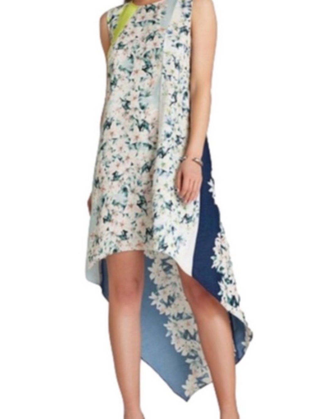 BCBG MAXAZRIA Floral High-Low Chiffon Dress 🌸